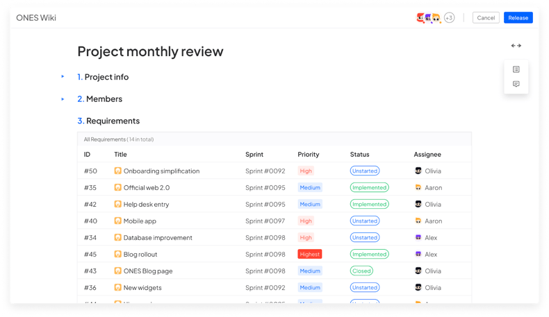 project monthly review
